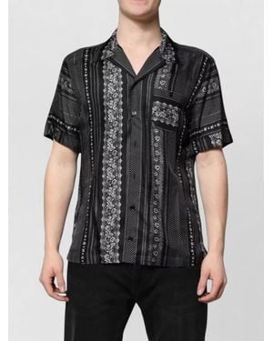 Dolce & Gabbana Silk Floral Print Short Sleeves Shirt - Black