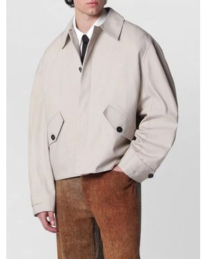 Séfr Point Collar Jacket Featuring Flap Pockets - Natural