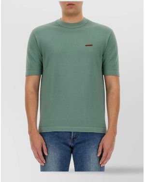 ZEGNA Logo Crew Neck T-Shirt - Green