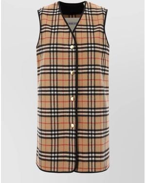 Burberry Embroidered Cashmere Sleeveless Jacket - Multicolour