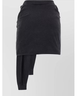 Balenciaga Asymmetric Draped Skirt Button Detail - Blue