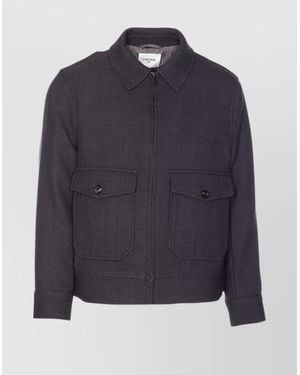 Circolo 1901 Virgin Wool Zip Shirt Jacket - Blue