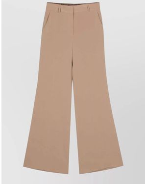 Alberto Biani Cady Trousers Flared Leg Tailored Cut - Natural