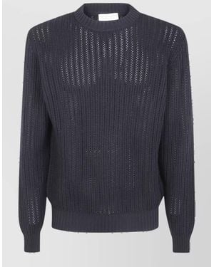 Filippo De Laurentis Virgin Wool Crew Neck Jumper - Blue