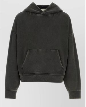 Entire studios Cotton Oversized Sweatshirt Hood Front Pocket - Black