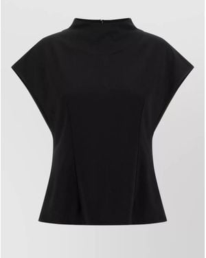 ARMARIUM Sia Cap Sleeve Fitted Top - Black