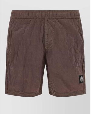 Stone Island B100004 Swim Shorts Back Pocket Detail - Brown