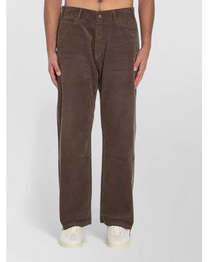 Celine Cotton Corduroy Low-Rise Straight-Leg Jeans - Brown