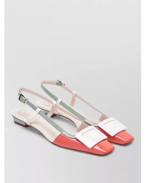Roger Vivier Colour Block Pointed Toe Slingback Ballerinas - Pink