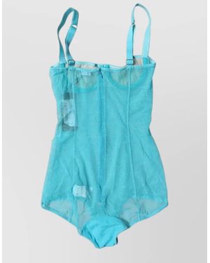 Dolce & Gabbana Mesh Balconette Bodysuit - Blue