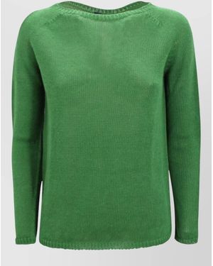 Max Mara Giolino Linen Knit Jumper Long Sleeves - Green