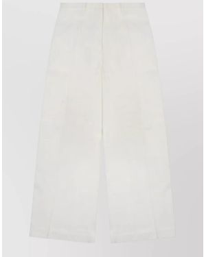 Alberta Ferretti High Waist Tailored Trousers Wide Leg - White