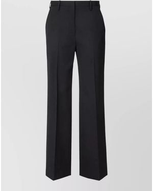Fendi Virgin Wool High-Rise Straight-Leg Suit Trousers - Blue