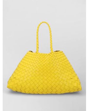 Dragon Diffusion Triangle Tote Bag Dual Handle Woven - Yellow