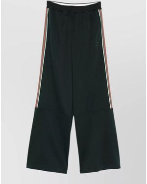 Gucci Wide Leg Trousers Side Pockets Stripe - Green