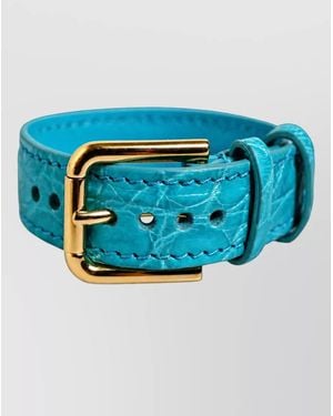 Dolce & Gabbana Caiman Leather Belt Bracelet - Blue