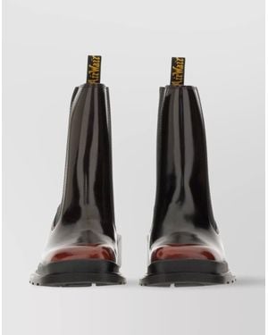 Dr. Martens Chunky Heel Glossy Finish Chelsea Boots - Black