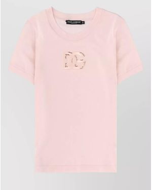 Dolce & Gabbana Logo Cotton T-Shirt - Pink