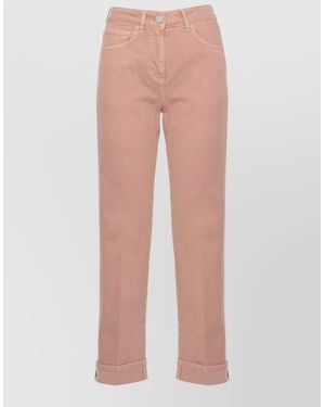 Peserico High Waist Straight Leg Denim Jeans - Pink