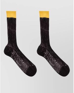 Marni Ribbed Cotton Mid-Calf Socks - Black