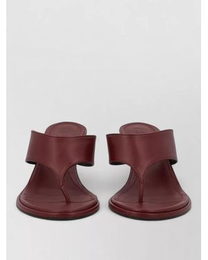 Aeyde Leather Thong Sandal Kitten Heel Design - Red