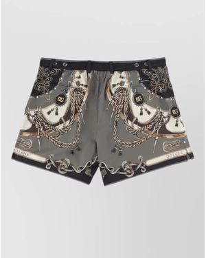 Dolce & Gabbana Swimwear Print Belt Loops Side Pockets - Grey
