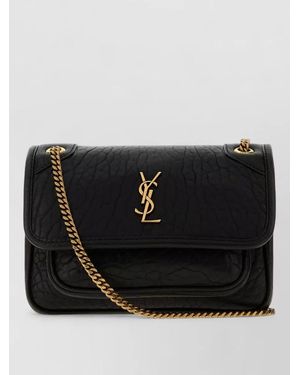 Saint Laurent Niki Mini Leather Clutch Bag - Black