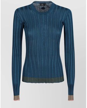 Etro Long Sleeve Knit Top - Blue