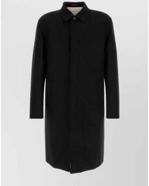 Gucci Wool Single Breasted Coat - Black