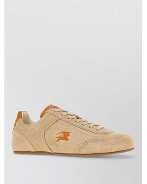 Burberry Suede Knight Runner Low Top Trainers - Natural