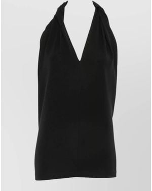 TOTEME Halter Neck Sleeveless Dress Open Back - Black