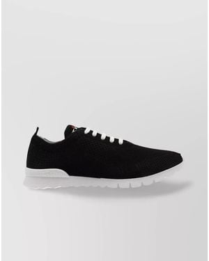 Kiton Mesh Upper Trainers Rubber Sole - Black