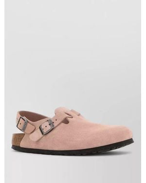 Birkenstock Suede Tokyo Sling Back Open Heel Sandals - Pink