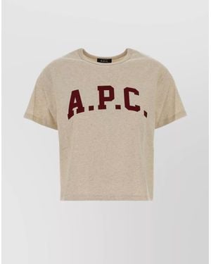 A.P.C. Cotton T-Shirt Short Sleeves - Natural
