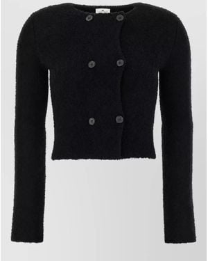 Courreges Merino Wool Cardigan - Black