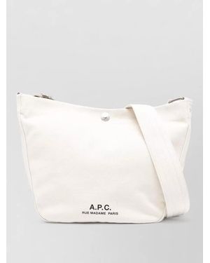 A.P.C. Journal Cotton Shoulder Bag - White