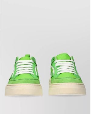 Ferragamo Leather Low-Top Sneakers - Green