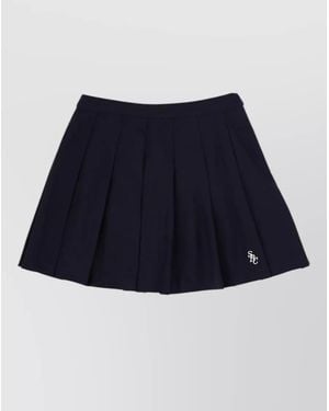 Sporty & Rich Wool Pleated Mini Skirt - Blue