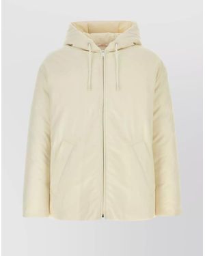 Valentino Garavani Hooded Wool Blend Padded Jacket - Natural