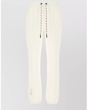 Moncler Stretch Polyester Blend Joggers Drawstring Waist - White