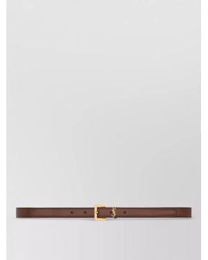 Saint Laurent Cassandre Leather Belt Tone Hardware - White