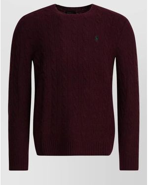 Polo Ralph Lauren Wool Cashmere Jumper Cable Knit Design - Purple