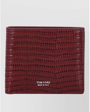Tom Ford Embossed Leather Bifold Wallet - Red