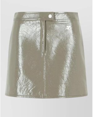 Courreges High-Rise Vinyl Mini Skirt - Grey