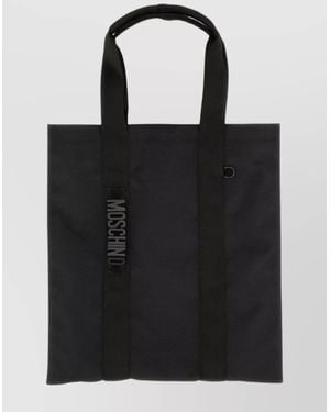 Moschino Rectangular Tote Bag Top Handles - Black