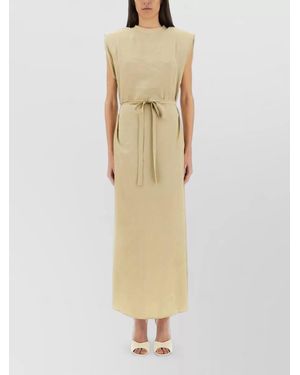 Alysi Peach Touch Long Dress Waist Tie - Natural