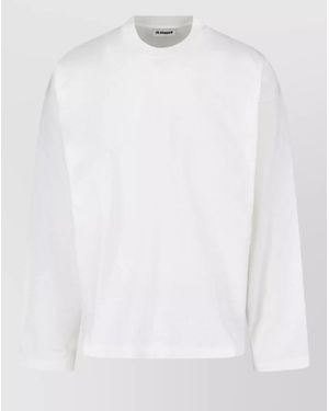 Jil Sander Long Sleeve Crew Neck Knitted Top - White