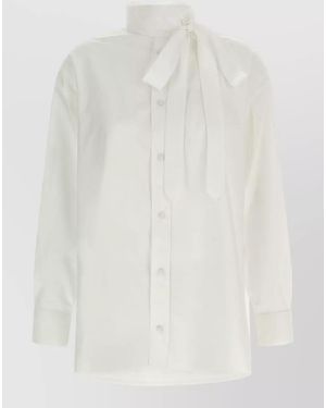 KENZO Cotton Lavallière Collar Shirt - White
