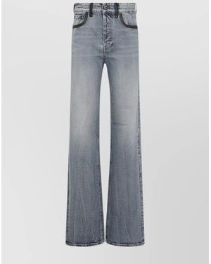 Miu Miu Cotton Denim Jeans Leather Accents - Blue