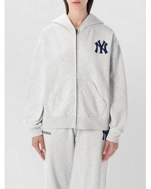 Sporty & Rich Heritage Yankees Serif Zip Hoodie - White